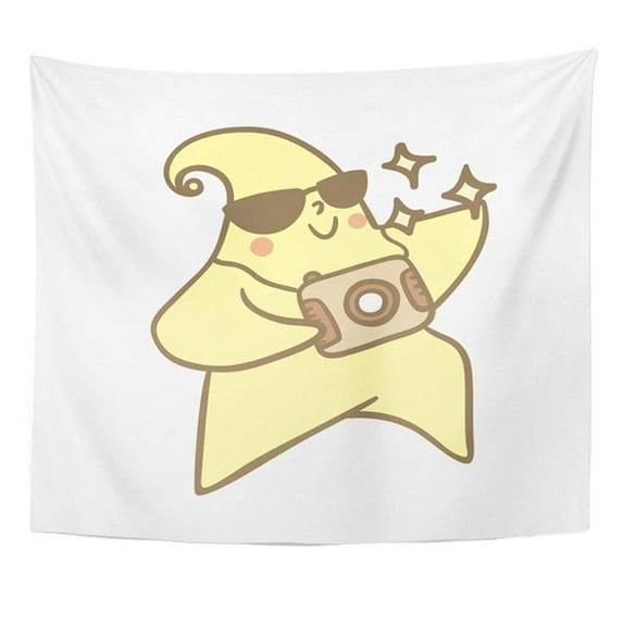 UFAEZU Birthday Little Cute Star Funny Paparazzi Camera Cartoon Wall Art Hanging Tapestry Home Decor for Living Room Bedroom Dorm 51x60 inch