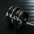 thumbnail image 3 of Anvazise Men Ring Simple High Polished Fashion Jewelry Rotating Chain Inlaid Finger Ring for Party Silver US 6, 3 of 13