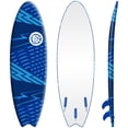 thumbnail image 4 of Bloo Tide 6 Ft Soft Top Surfboard, Swallow Tail, Teens and Adults, Graphic top Deck with high Density Slick Bottom, Blue Color, Leash and Fin Set In, 4 of 9