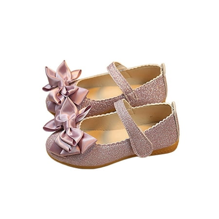 

SIMANLAN Kids Casual Slip On Flats School Cute Low Heel Flat Sandals Uniform Top Dress Shoes Purple-1 2Y