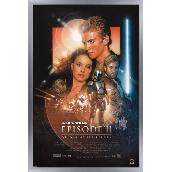 24X36 Star Wars: Attack Of The Clones - One Sheet Wall Poster, 24" x 36", Framed