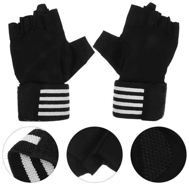 unbranded 1Par Guantes De Fitness Ergonómicos Para Ejercicio Dedo Uso Deportivo Negro