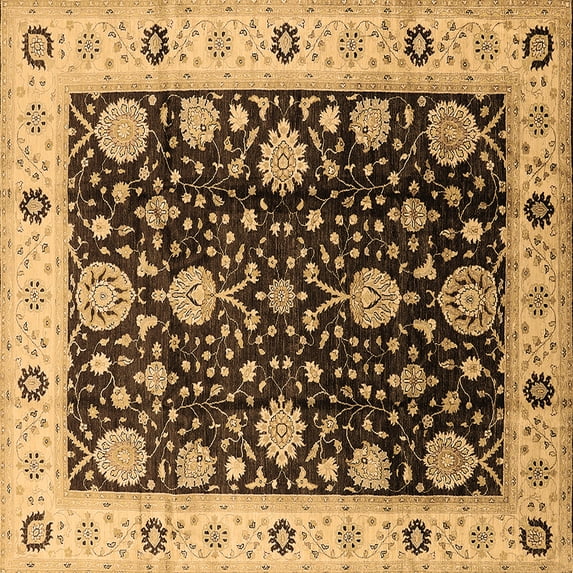 Ahgly Company Indoor Square Oriental Brown Traditional Area Rugs, 6' Square
