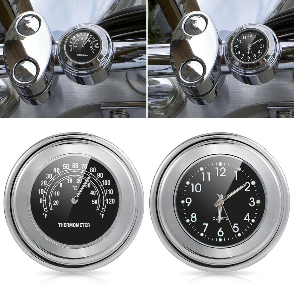 WHITE DIAL DASHBOARD THERMOMETER FOR HARLEY ROAD KING WATERPROOF CONSOLE 