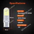 thumbnail image 3 of KEIN Silicona 24SMD T10 Led Luz De Estacionamiento 168 194 501 W5w T10 3014 Interior Del Coche W5w Shell Auto Lateral De La Cuña Lámpara Bombilla 12V 6000k Cúpula De Lectura Blanca Roja, 3 of 4