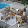 thumbnail image 1 of Modway Wren Ensemble de Mobilier de Patio Extérieur 6 Pcs en Bois Flotté Naturel, Gris Pâle, 1 of 12