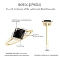 thumbnail image 6 of Rosec Jewels Princess Cut Lab Grown Black Diamond Engagement Ring for Women - 1 Carat - AAAA Grade - Black and White Diamond Ring, 18K Yellow Gold, US 11.00, 6 of 7