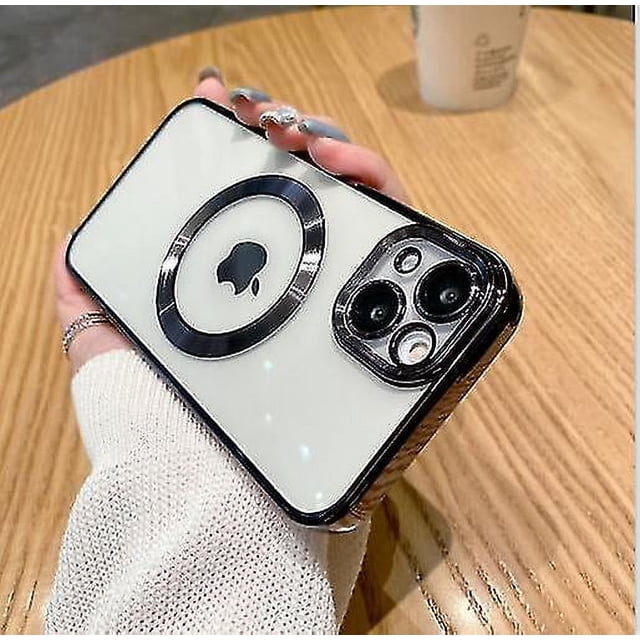 Funda magnética galvanizada simple para iPhone 13 Mini, tacto metalizado, antideslizante, a prueba de golpes, protección para cámara, antiarañazos y anticaídas.
