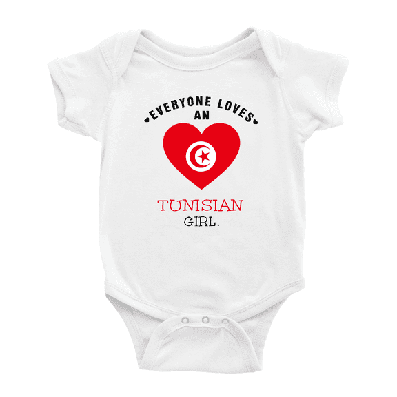 Everyone Loves an Tunisian Girl Cute Baby Bodysuit (White, 12-18 Months)