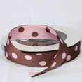 thumbnail image 2 of The Ribbon People Pink and Brown Polka Dot Woven Craft Ribbon 1" x 54 Yards, 2 of 2