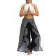 thumbnail image 1 of VISgogo Pantalones de pierna ancha de verano para mujer, pantalones sueltos sueltos de tiro medio con estampado bohemio con divisiones para yoga, playa, vacaciones VISgogo  moda, 1 of 7