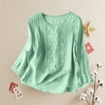 thumbnail image 7 of ZJXFGS Womens Blouses formal Tops Cute Blouses Basic Tops for Woman Plus Size Blouses 3/4 Length Sleeve Womens Tops Cute Blouses for Women Green M, 7 of 7