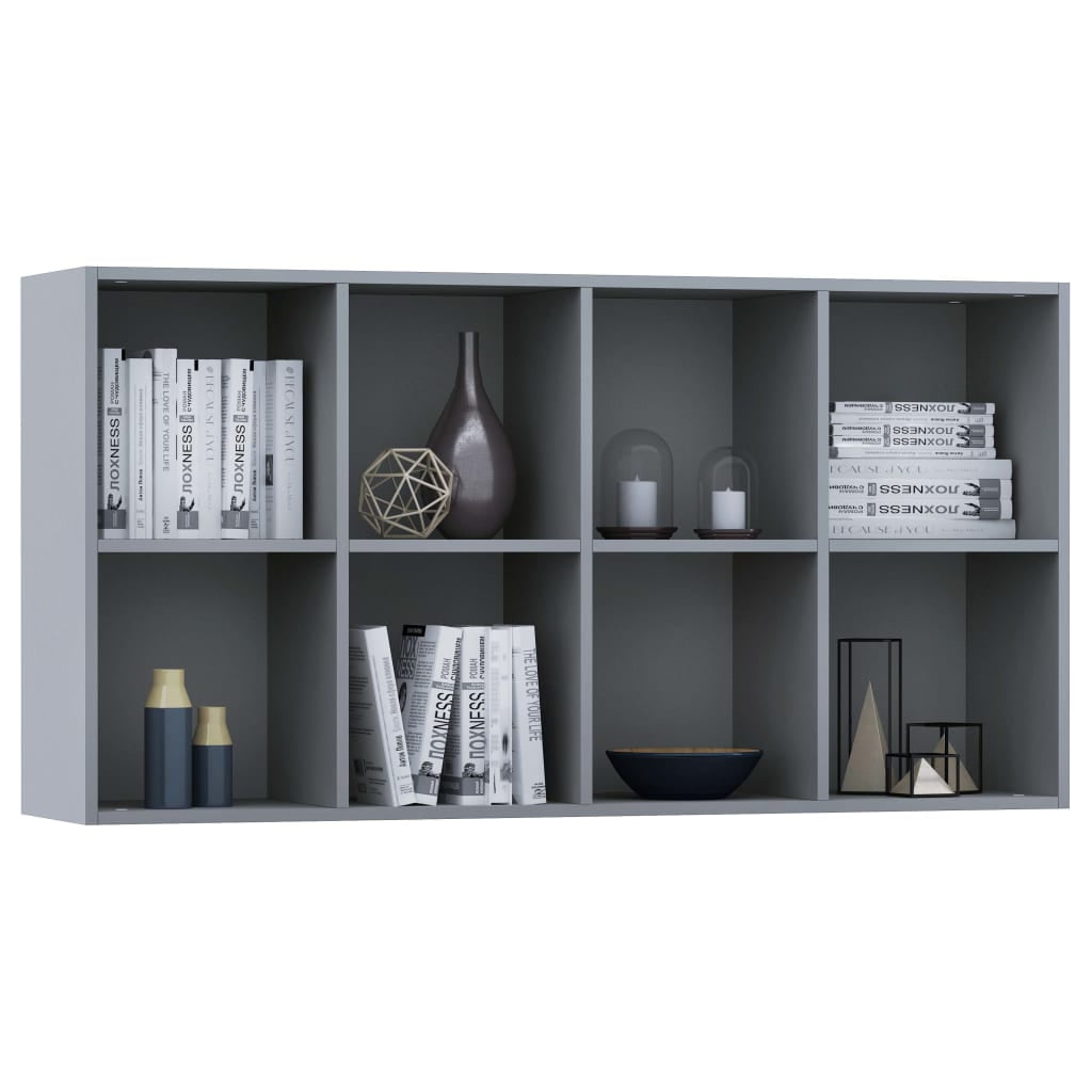 Kepooman 26" Two Rows & Four Layers Sideboard Bookcade for Living Room Bedroom, Dark Grey