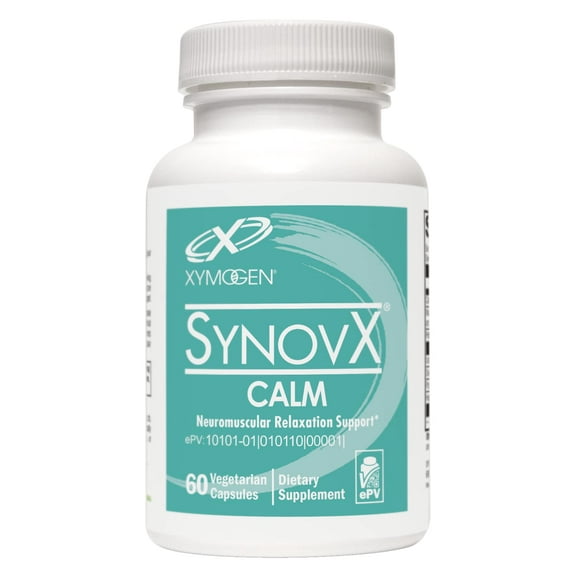 XYMOGEN SynovX Calm - Targeted Minerals & Botanicals to Help Support Relaxation and Muscle Recovery - Calcium, Magnesium   Herbs for Mobility Support (60 Capsules)
