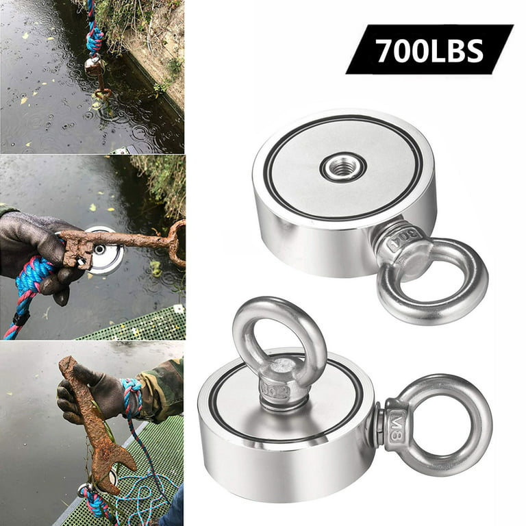 Spencer Double Sided Neodymium Fishing Magnet Upto 700 LBS Pulling Force  Rare Earth Magnet for Retrieving in River and Magnetic Fish