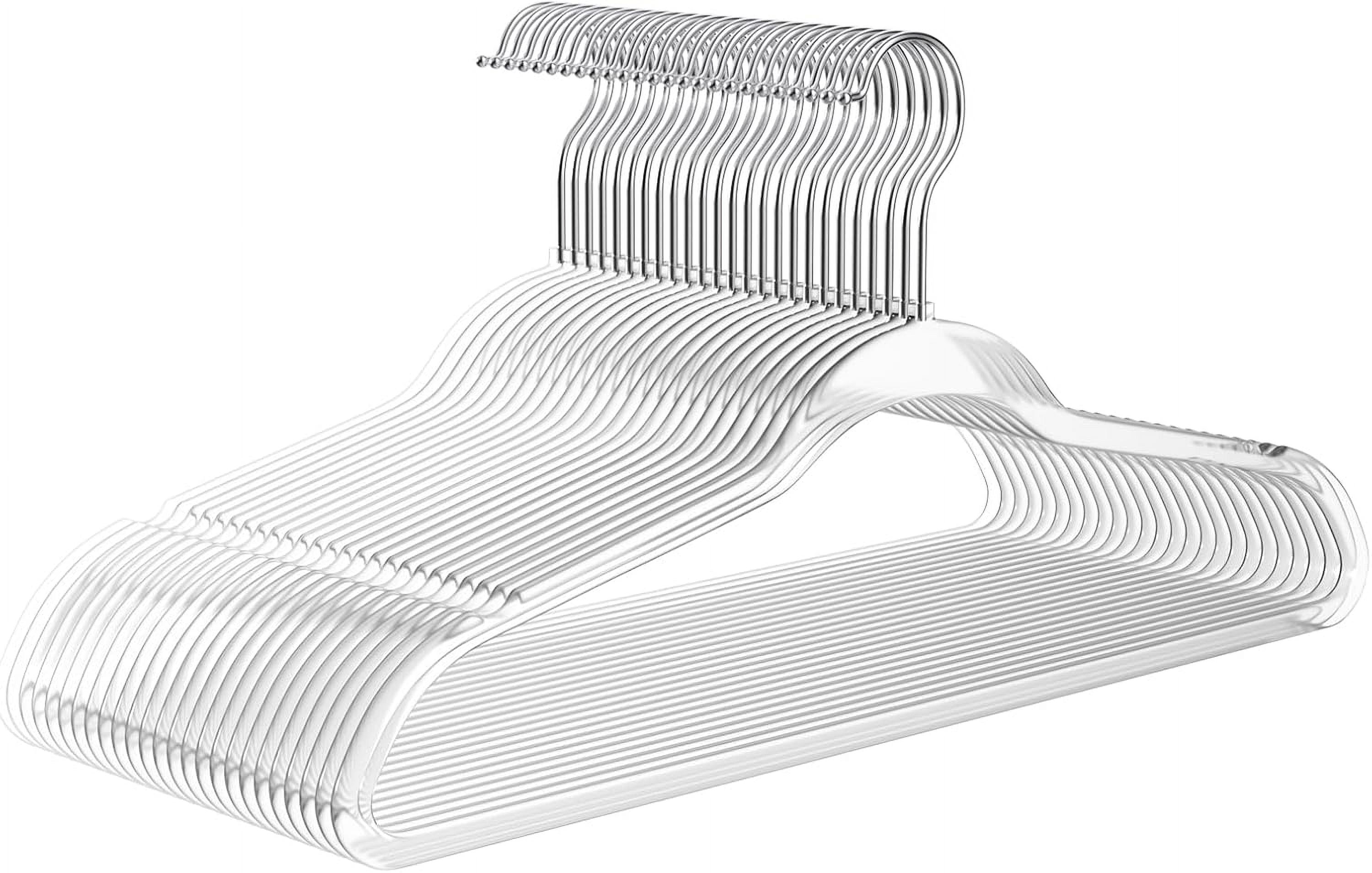 Clear Invisible Acrylic Hangers, 20 Pack Ultra Slim & Space Saving Suit Hangers for Coats, Pants & Dress Clothes