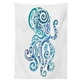 thumbnail image 3 of Ambesonne Octopus Tablecloth Rectangular Table Cover, Sea Animal, 52"x70", Violet Blue Teal, 3 of 4