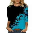 thumbnail image 1 of PENGXIANG Hauts à Manches Longues pour Femmes Tunique Col Rond Blouse d'Automne Chemises Amples Imprimées, 1 of 4