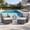 5PCS-Swivel Rocking Chairs & Ottomans & Side Table, variant on Opohoro Outdoor Swivel Rocker Patio Chairs Set of 2, High Back Wicker Glider Chairs with Beige Cushions for Porch, Deck, Balcony