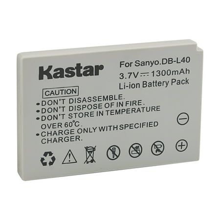 Kastar Battery 1-Pack Replacement for Sanyo DB-L40 DB-L40AU Battery Sanyo Xacti DMX-HD1 Xacti DMX-HD1A Xacti DMX-HD1EX Xacti DMX-HD1AEX Xacti DMX-HD15 Xacti DMX-HD2 Xacti DMX-HD700 Camera