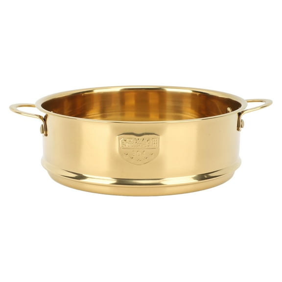Gold Stainless Steel Steam Basket, Double Handle Steamer Rack with Draining Mesh
