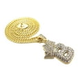 thumbnail image 2 of Unique Fashion 21 Hip Hop Stone Filled Crown Bubble Initial Letter B Pendant 3mm 24" Cuban Chain Necklace, 2 of 4