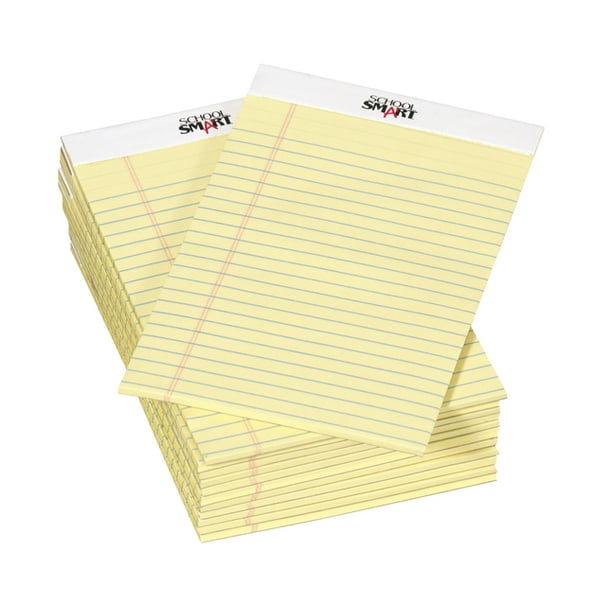 School Smart Junior Legal Pads, 5 x 8 Inches, 50 Sheets Each, Canary