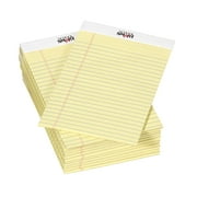 School Smart Junior Legal Pads, 5 x 8 Inches, 50 Sheets Each, Canary, Pack of 12
