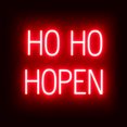 thumbnail image 1 of SpellBrite HO HO HOPEN LED Sign for Business. 20.2" x 15" Red HO HO HOPEN Sign Has Neon Sign Look With Energy Efficient LED Light Source. Visible from 500+ Feet, 8 Animation Settings., 1 of 4