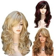 thumbnail image 5 of Wigs Human Hair,Women's Heat Hair Blonde Long Curly Full Wig, Women's Heat Hair Blonde Long Curly Full Wig, Multicolor Medium-Length Curly Hair Synthetic Wig Brown, Human Hair Wig, 1x Wig（21.65"）, 5 of 8