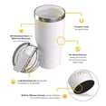 thumbnail image 4 of RTIC 30 oz Ceramic Lined Insulated Essential Tumbler, Leak-Resistant Lid, White, 4 of 8