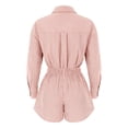 thumbnail image 6 of DHFJKG Womens 2 Piece Oversized Outfits Summer Striped Long Sleeve Button Up Shirts And Shorts Summer Matching Sets Comfy Outfit, 6 of 8
