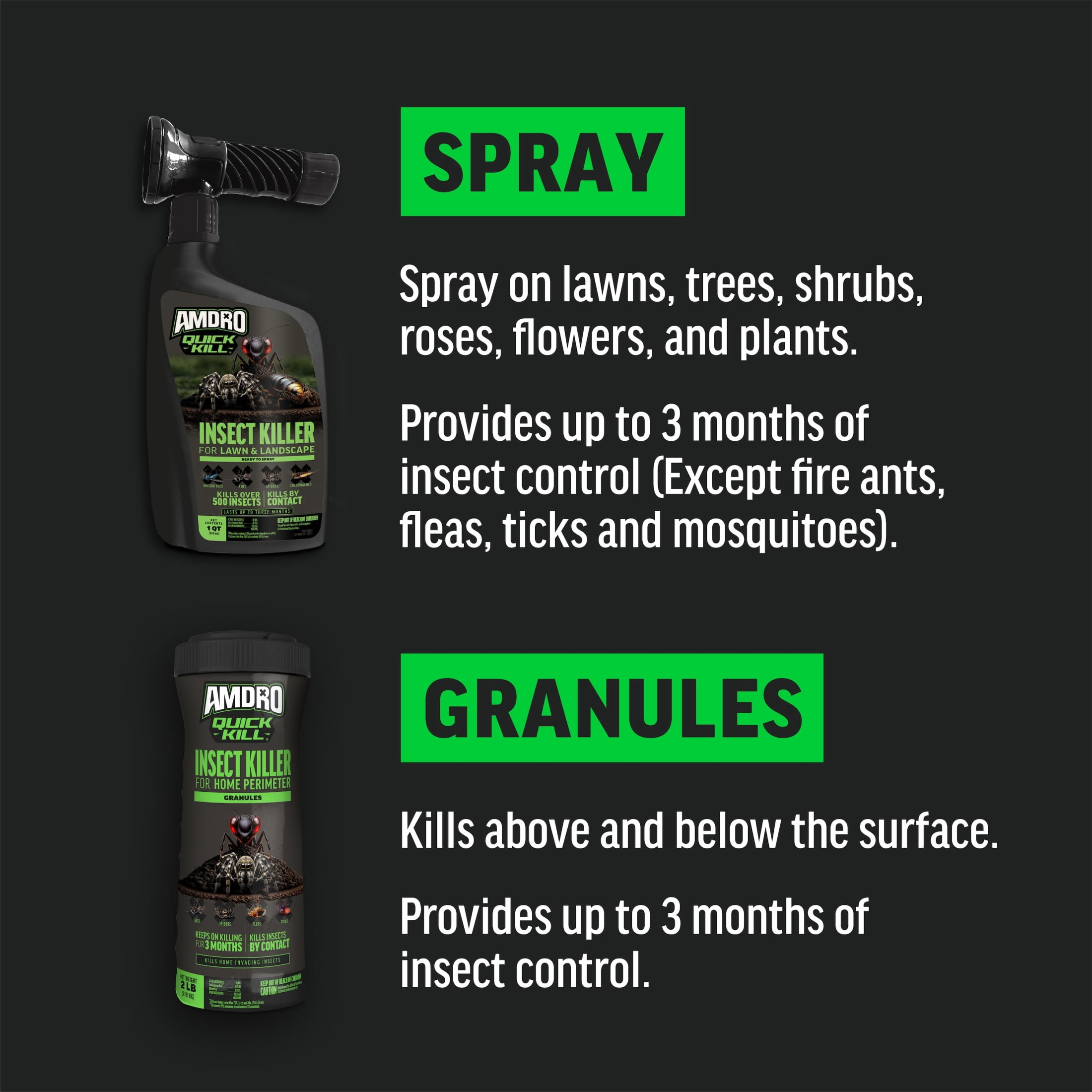 Amdro Insect Killer Yard Liquid RTS & Granule Bundle