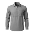 thumbnail image 4 of Stamzod Long Sleeve Collared Shirt Men Dressy Casual Button Up Shirts with Pocket Plus Size Fashion Office Work Tops Gray C XXL, 4 of 5