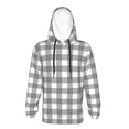 thumbnail image 6 of KLL Unisex Kids Boys Girls Hooded Pocket Pullover Hoodies-Gray Checkboard, 6 of 6