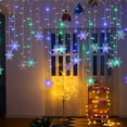 thumbnail image 1 of DONGPAI Snowflakes LED Curtain String Lights, 11.5Ft 96 LED Christmas Window Curtain Light Plug in String Light for Bedroom Wedding Birthday Party Indoor Outdoor, 1 of 9