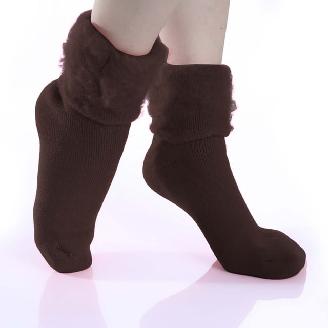 Women's Fashionable Multi Color Solid Color Comfortable Socks Winter Fleece Warm Socks
