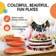 thumbnail image 3 of Exquisite Orange 10" Heavy Duty 350 GSM Disposable Plastic Party Plates - 50 Count, 3 of 8