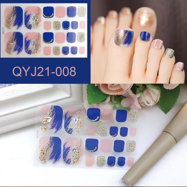 Etiqueta Engomada Del Clavo Del Dedo Del Pie Envolturas Completas Pegatinas De Esmalte Pegatinas De Arte De Uñas Para Mujeres Niñas Decoraciones De Arte De Uñas Yuarrent CE007391-03
