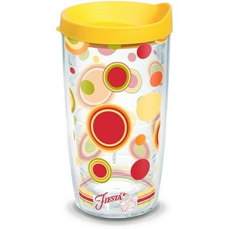 

Tervis Fiesta Sunny Dots Made in USA Double Walled Insulated Tumbler Travel Cup Keeps Drinks Cold & Hot 16oz Lidded