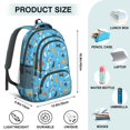 thumbnail image 5 of Multicolor Cat and Paw Print Blue Cute School Backpack Bag with Padded Back and Adjustable Shoulder Straps 16.9 X 12.6 X 5.9 Inches, 5 of 5