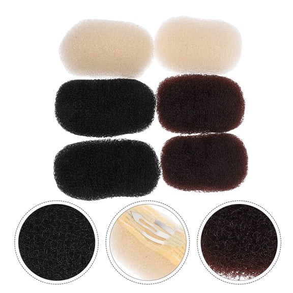 FRCOLOR Clip on Hair Pieces for Women 6Pack Nylon Coffee Hair Volume Padding