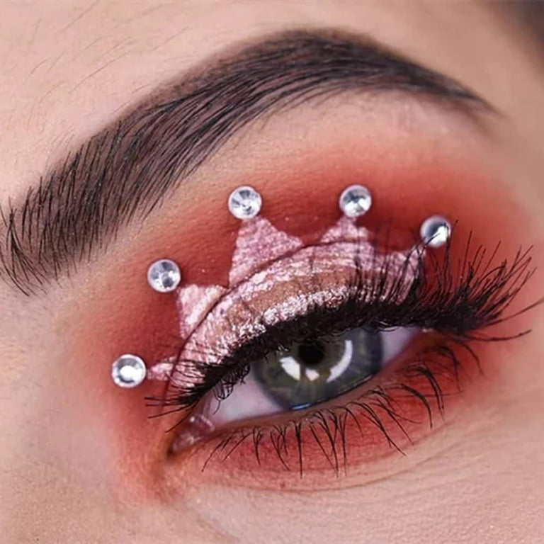 Trianu Face Gem Eye Body Jewels Stick on Self-Adhesive Rhinestone Stickers for Makeup Crystal Small Hair Gems Stick on for Party Nail Art Decorations