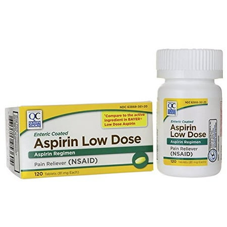 120 Enteric Coated Tablets - Quality Choice Aspirin 81mg Low Dose Enteric Coated 120 Tablets