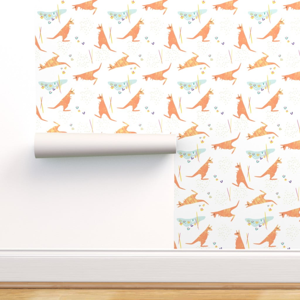 Peel And Stick Removable Wallpaper Kangaroo Billabong Retro Australiana Walmart Com