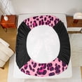 thumbnail image 5 of Homewish Cheetah Print Bowknot King Sheet Set, Fashion Black Pink Girls Bedding, 4pcs, 5 of 7