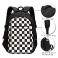 thumbnail image 3 of Daiia Black and White Checkerboard Pattern USB Charging Backpack for Men and Women, Anti-Theft Backpack,Travel Backpack,School Backpack,College Backpack,Laptop Backpack, 3 of 7