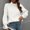 White, variant on Dvkptbk Sweaters for Women Women's Casual Long Sleeve Turtleneck Loose Color Pullover Sweater Clothes on Clearance