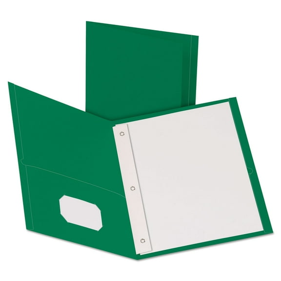 Oxford Twin Pocket Folders with Fasteners, Letter Size, Hunter Green, 25 per Box (57756)