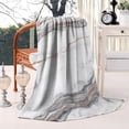 thumbnail image 2 of White Marble Copper Line Pattern Blanket,Comfortable Soft Flannel Throw Blanket,All Season,Warm Lightweight Blankets for Sofa Bed Couch Living Room Chair,60"x80", 2 of 4